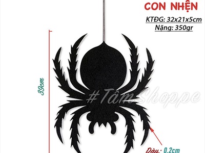 Dây treo Halloween nỉ đen 30-80cm nhiều kiểu [Có dây treo - 2 lớp] DTR-HLW-07